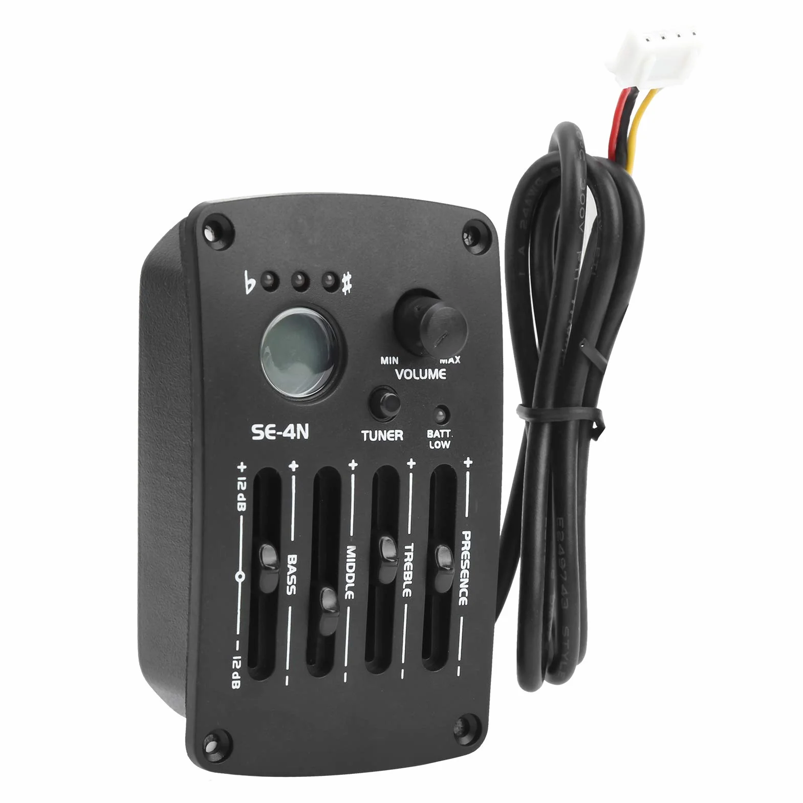 EQ Equalizer Pickup Gitara Akustyczna 4-pasmowy Przedwzmacniacz Akcesoria do Instrumentów Muzycznych SE4N - Wysokiej Jakości 4-pasmowy Przetwornik do Akustycznego Gui z