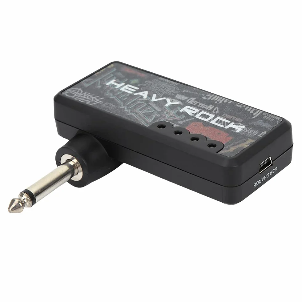 Gitarowy Wzmacniacz Słuchawkowy, Przenośny Wzmacniacz Gitarowy Mini Plug Wzmacniacz Gitarowy Elektryczna Gitara Basowa z możliwością ładowania Wzmacniacz Słuchawkowy do Gitary