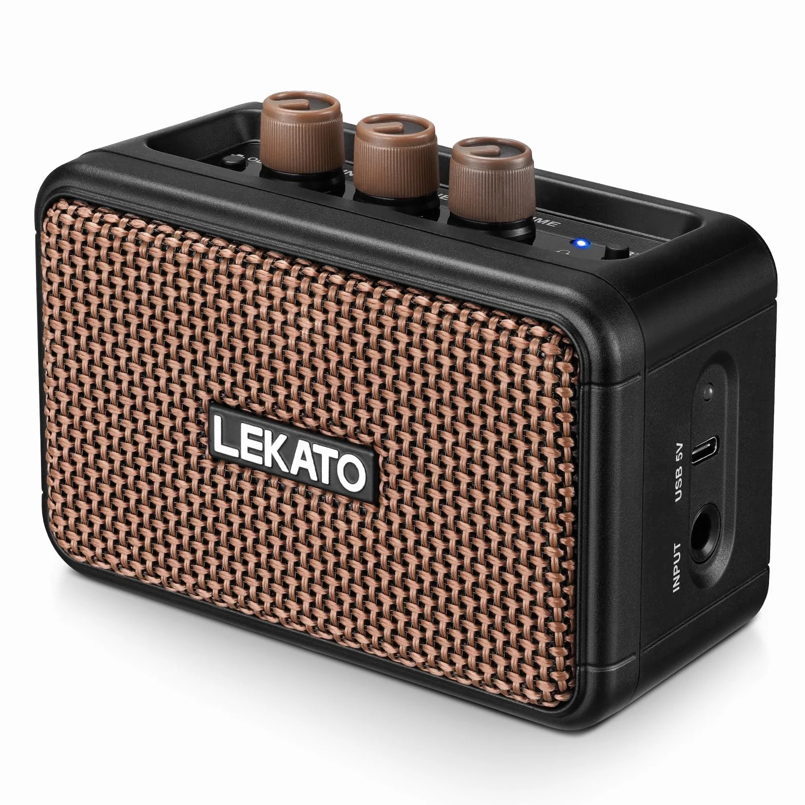 Mini wzmacniacz gitarowy LEKATO 5 W z efektami Clean/Overdrive, przenośny wzmacniacz gitarowy Bluetooth 5.0 do ćwiczeń w domu i na imprezy muzyczne